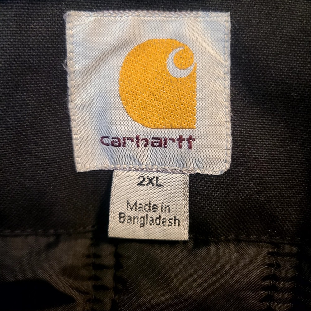Carhartt Quick Duck Workwear Hooded Jacket Full Zip 2XL XXL Black - Picture 5 of 7